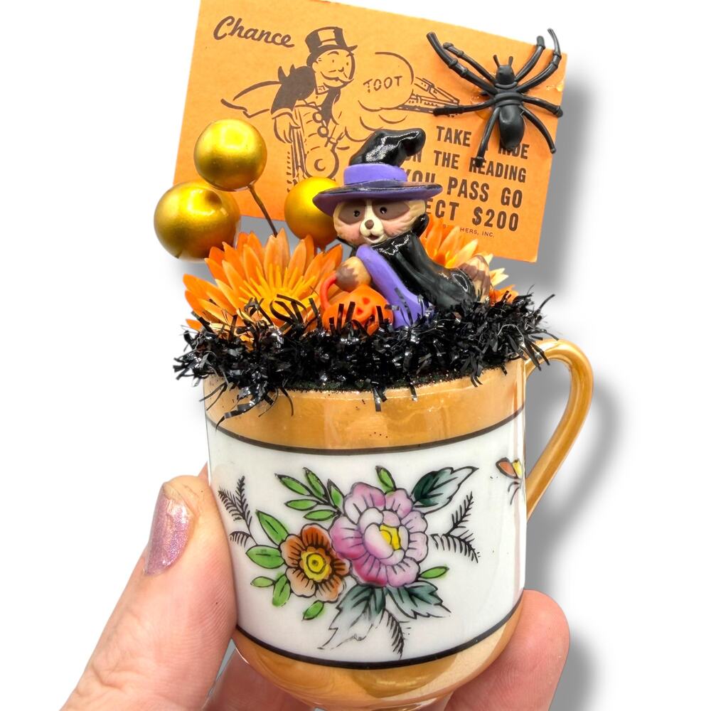 Halloween One of a Kind Vintage Assemblage Hallmark Merry Miniature Witch